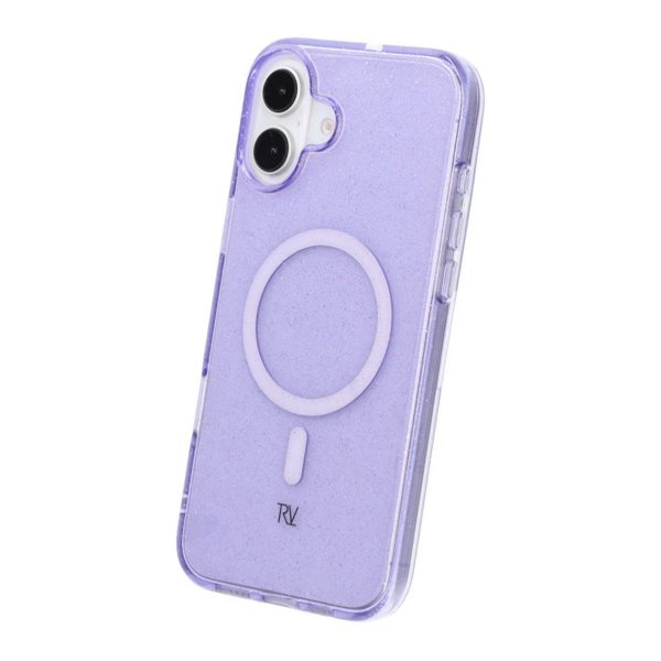 iPhone 16 Plus Cover Glitter MagSafe Lilla
