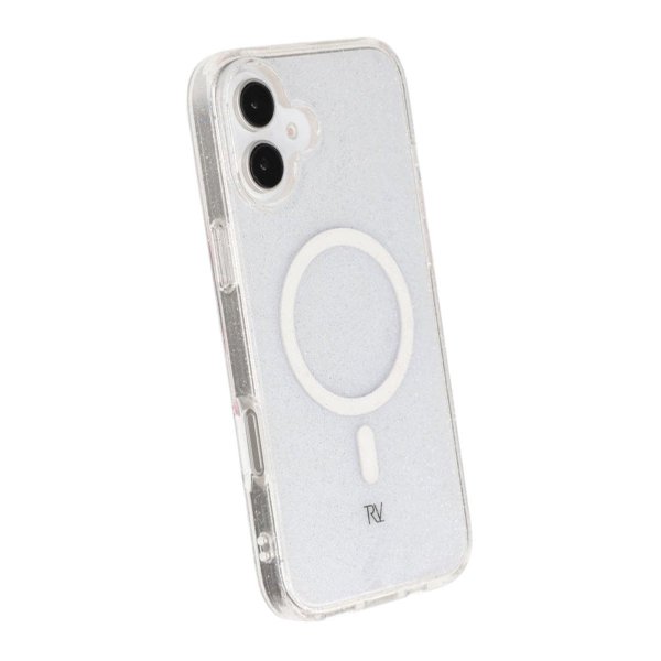 iPhone 16 Plus Cover Glitter MagSafe Hvid