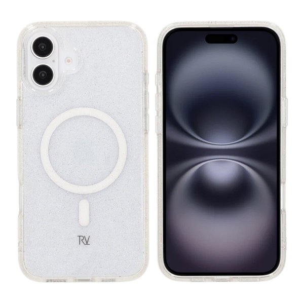 iPhone 16 Plus Cover Glitter MagSafe Hvid