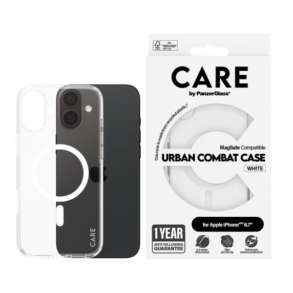 iPhone 16 Plus Cover Urban Combat MagSafe Hvid