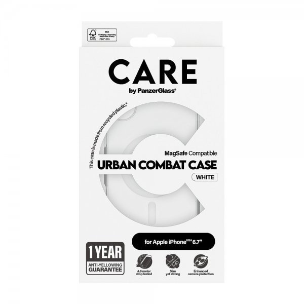 iPhone 16 Plus Cover Urban Combat MagSafe Hvid