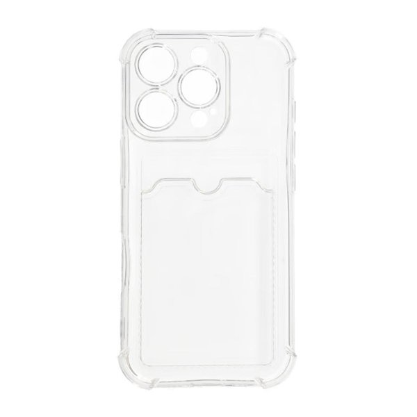 iPhone 16 Pro Cover Kortholder Stødabsorberende Transparent