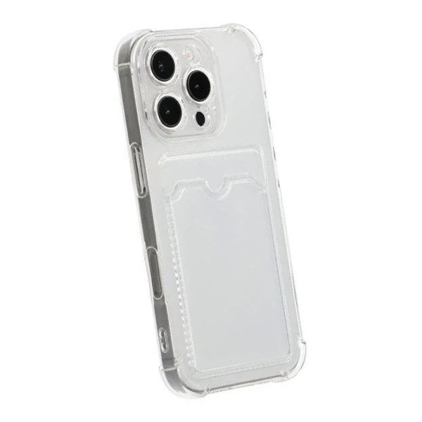 iPhone 16 Pro Cover Kortholder Stødabsorberende Transparent