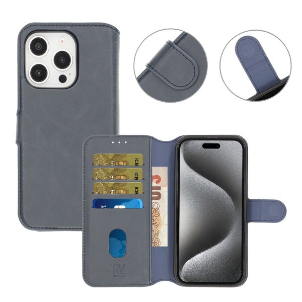 iPhone 16 Pro Etui Detachable Wallet Case Blå