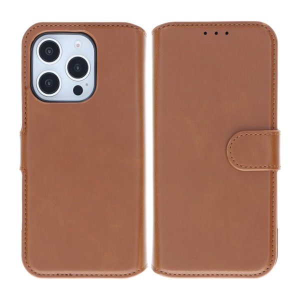 iPhone 16 Pro Etui Detachable Wallet Case Brun