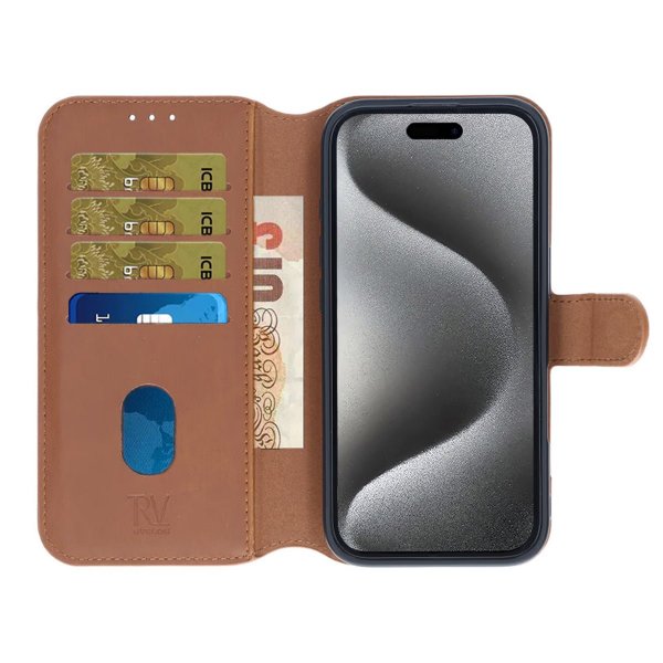 iPhone 16 Pro Etui Detachable Wallet Case Brun