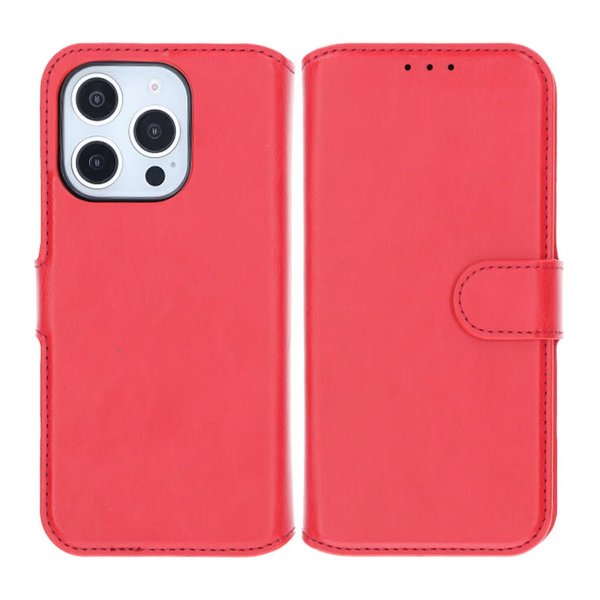 iPhone 16 Pro Etui Detachable Wallet Case Rød