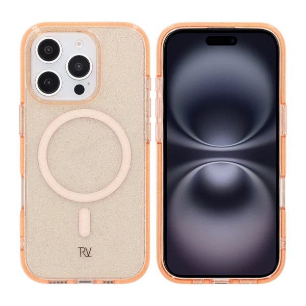 iPhone 16 Pro Cover Glitter MagSafe Guld