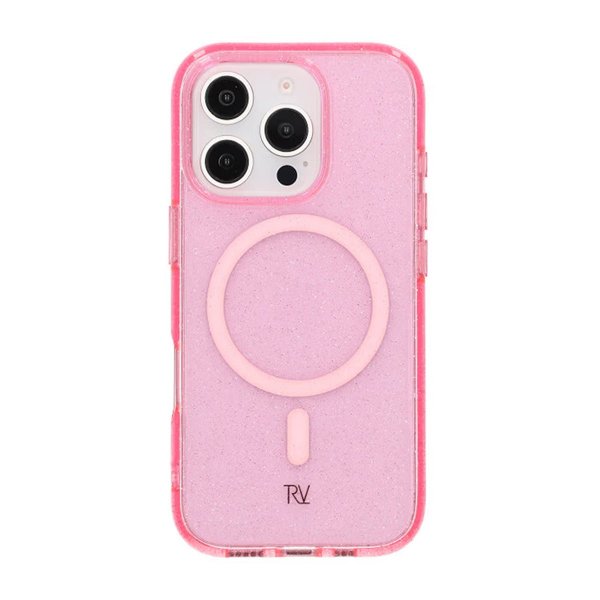 iPhone 16 Pro Cover Glitter MagSafe Lyserød