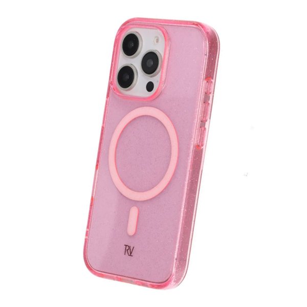 iPhone 16 Pro Cover Glitter MagSafe Lyserød