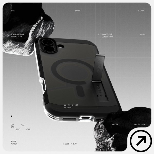iPhone 16 Cover Tough Armor MagFit Frost Black