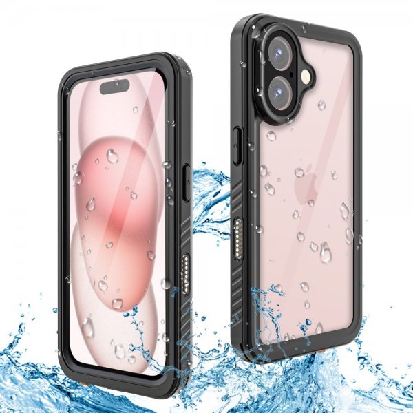 iPhone 16 Cover Vandtæt IP68 Sort