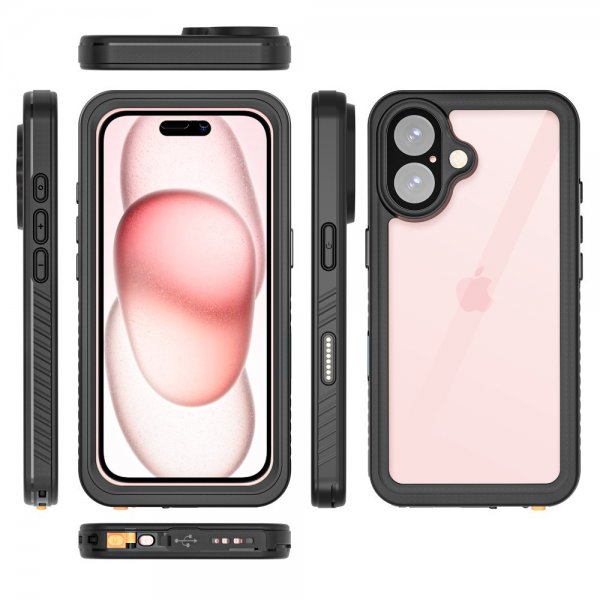 iPhone 16 Cover Vandtæt IP68 Sort