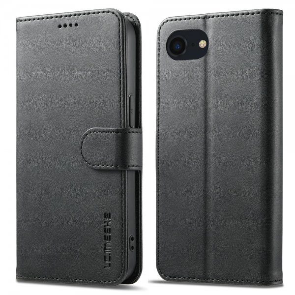 iPhone 16e/17e Etui med Kortholder Stativfunktion Sort