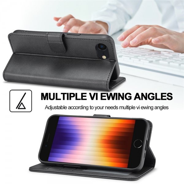 iPhone 16e/17e Etui med Kortholder Stativfunktion Sort