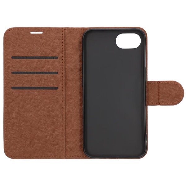 iPhone 16e/17e Etui med Kortholder Stativfunktion Brun