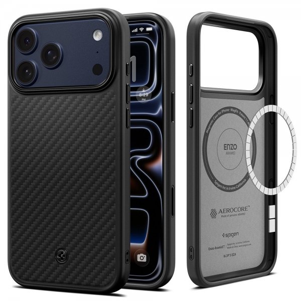 iPhone 17 Pro Max Cover Enzo Aramid T MagFit Sort
