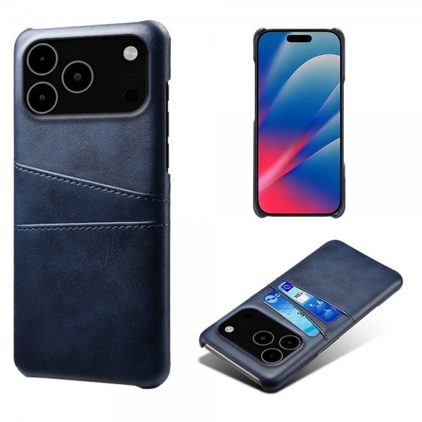 iPhone 17 Pro Max Cover med Kortholder til to kort Blå