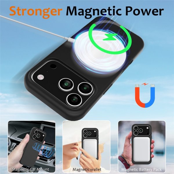 iPhone 17 Pro Max Cover Silicone Feather Series MagSafe Raven Black