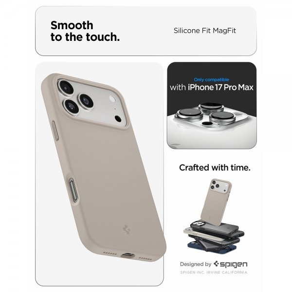 iPhone 17 Pro Max Cover Silicone Fit MagFit Stone