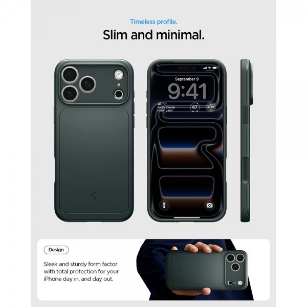 iPhone 17 Pro Cover Thin Fit MagFit Abyss Green