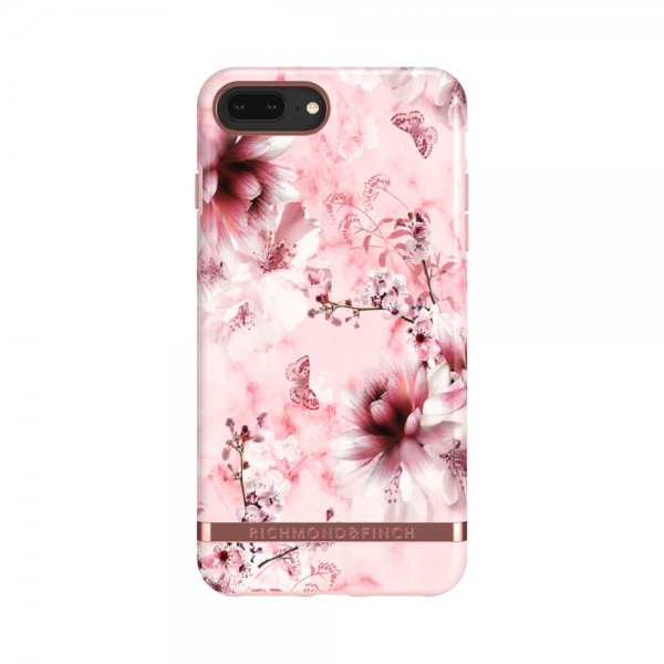 iPhone 6/6S/7/8 Plus Cover Pink Marble Floral