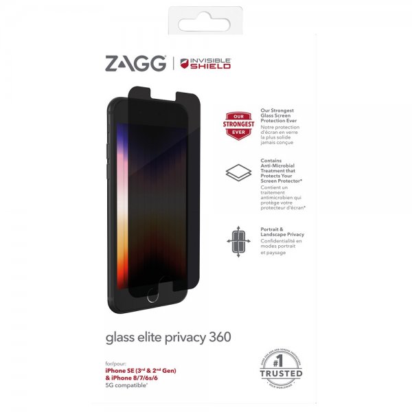 iPhone 6/6S/7/8/SE Skærmbeskytter Glass Elite Privacy 360