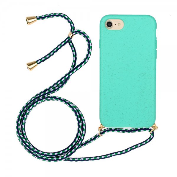 iPhone 6/6S/7/8/SE Cover med Strop Cyan