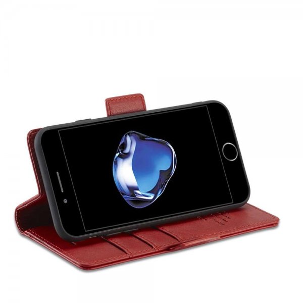 iPhone 7/8/SE Etui med Kortholder Stativfunktion Rød