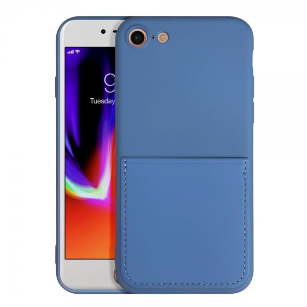 iPhone 7/iPhone 8/iPhone SE 2020/iPhone SE 2022 Cover Silikone Kortholder Blå