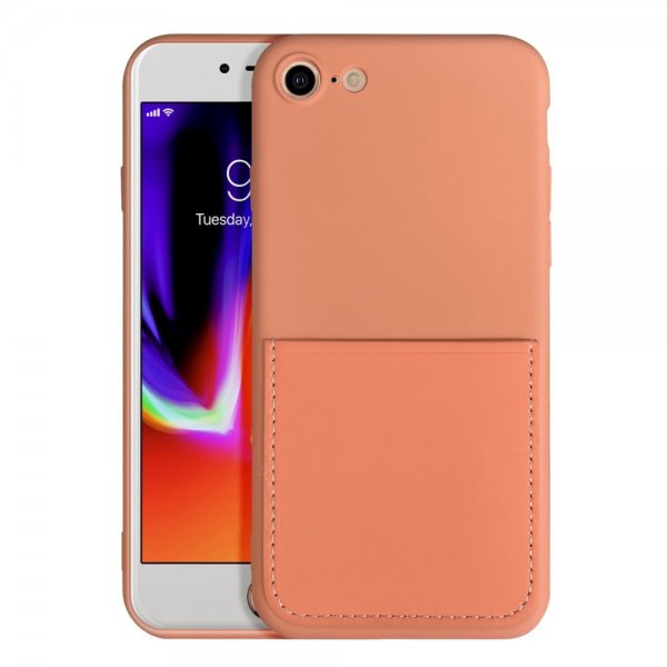 iPhone 7/iPhone 8/iPhone SE 2020/iPhone SE 2022 Cover Silikone Kortholder Orange