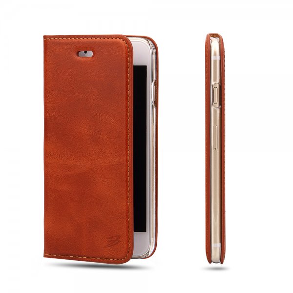 iPhone 7/8 Plus Leather Series Plånboksfodral Äkta Läder Ljusbrun