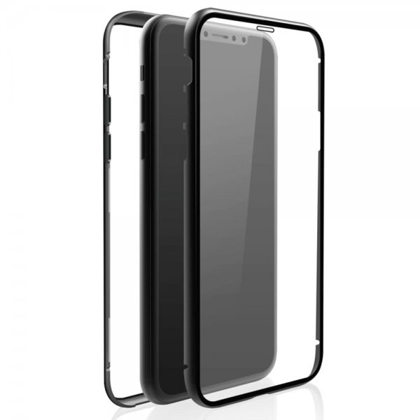 iPhone X/Xs Cover 360° Real Glass Case Sort Transparent