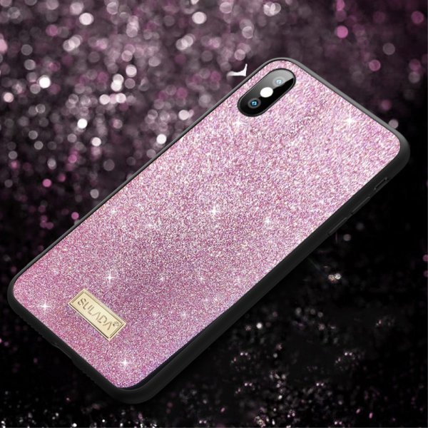iPhone X/Xs Cover Glitter Lilla