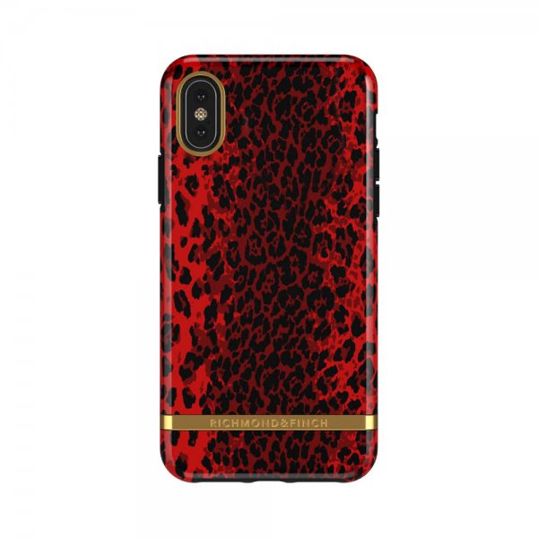 iPhone X/Xs Cover Red Leopard