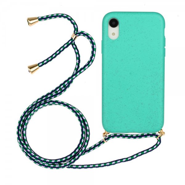 iPhone Xr Cover med Strop Cyan
