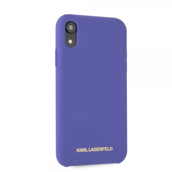 iPhone Xr Skal Silikon Lagerfeld Guld Logo Lila