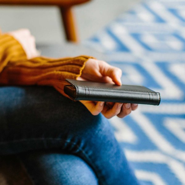 iPhone Xs Max Plånboksfodral Journal Äkta Läder Svart