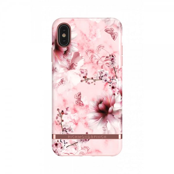 iPhone Xs Max Cover Pink Marble Floral