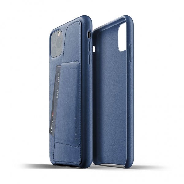 iPhone 11 Pro Max Skal Full Leather Wallet Case Monaco Blue