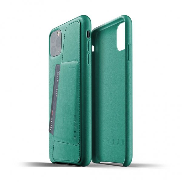 iPhone 11 Pro Max Cover Full Leather Wallet Case Alpine Green