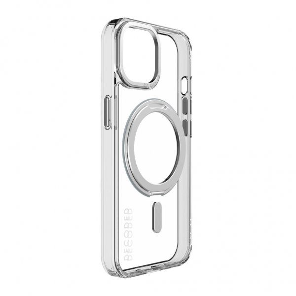 iPhone 15 Cover Recycled Plastic Transparant Loop Stand Back Cover Klar
