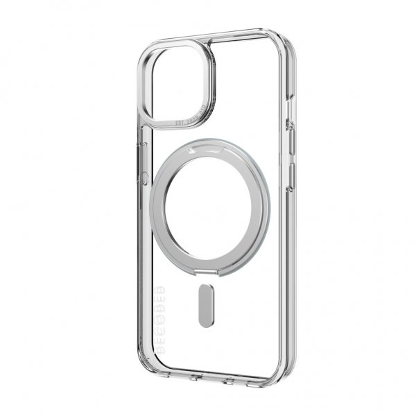 iPhone 15 Cover Recycled Plastic Transparant Loop Stand Back Cover Klar