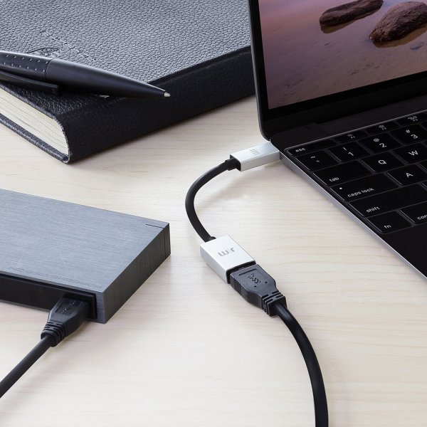 Adapter USB-C Til USB AluCable Sort Sølv