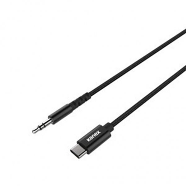 DuraBraid USB-C till 3.5mm Kabel 1 m Sort