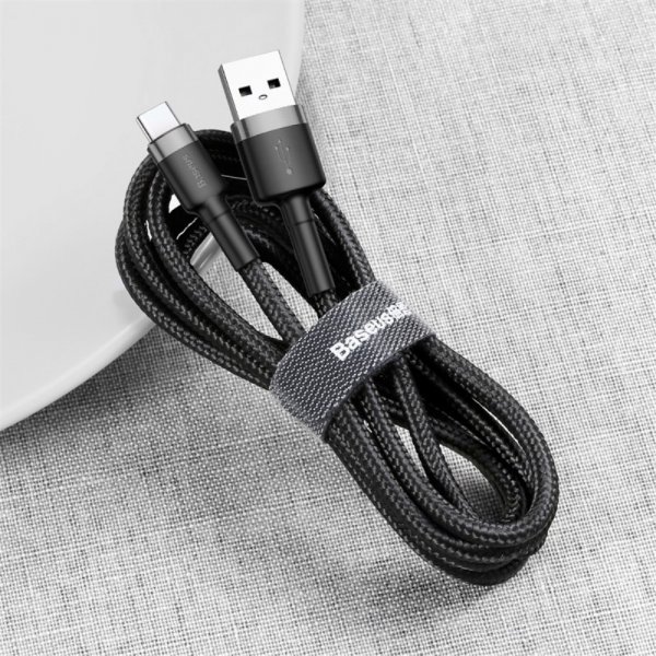 Kabel Cafule Cable USB-A/USB-C 3m Grå Sort