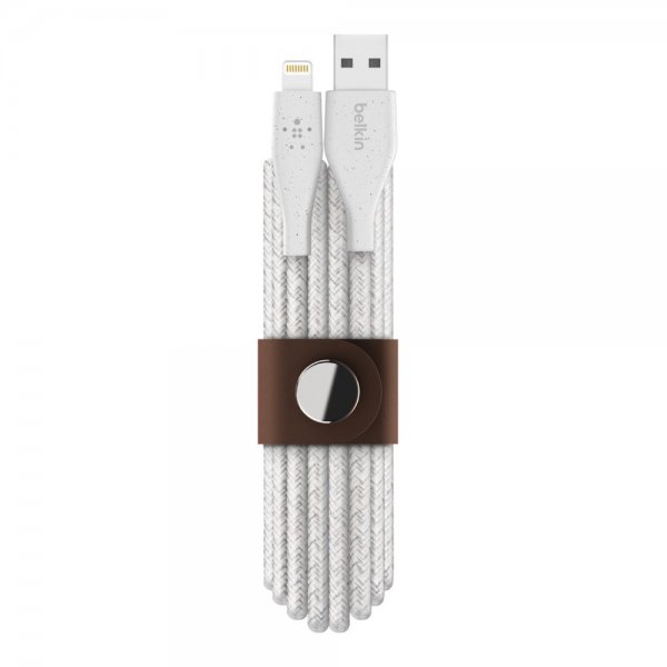 Kabel DuraTek Plus Lightning till USB-A 1.2 meter Hvid