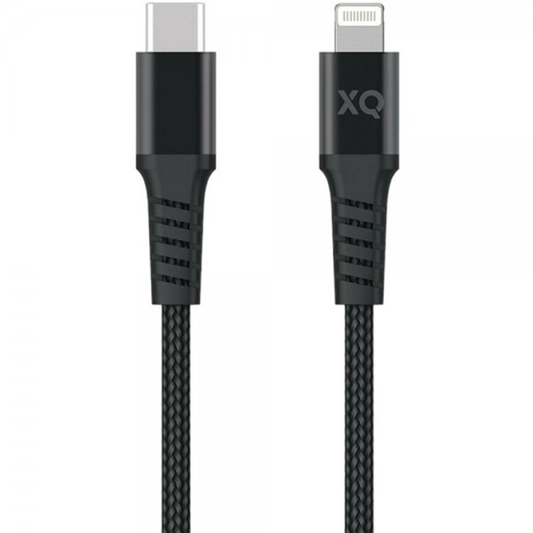 Kabel Flettet USB-C/Lightning 2m Sort