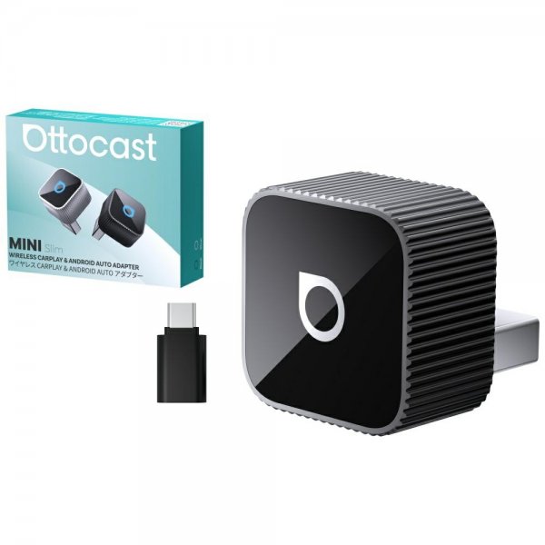 Mini Cube Trådløs CarPlay/Android Auto Adapter Sølv