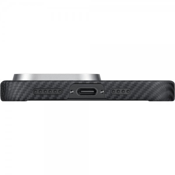 iPhone 16 Pro Max Cover Ultra-Slim Case MagSafe Black/Grey Twill